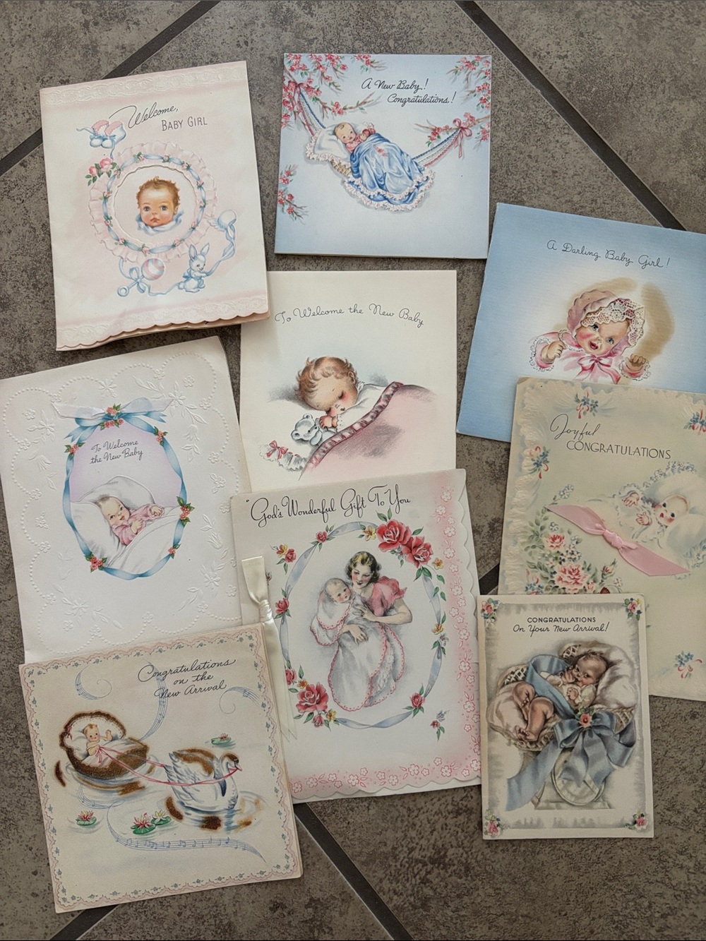 Vintage Baby Girl Cards